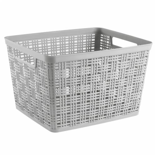 Everyday Living Gray WIcker Basket Perspective: front