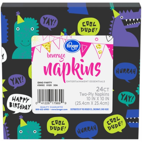 Kroger® Entertainment Essentials Dino Party Beverage Napkins Perspective: front