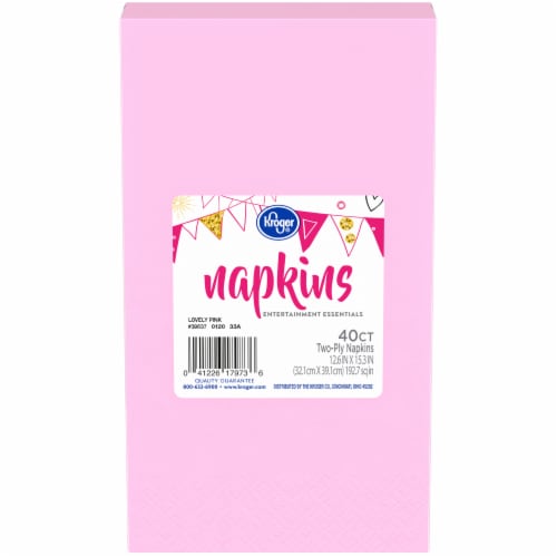 Kroger Entertainment Essentails Lovely Pink Guest Paper Napkins Perspective: front
