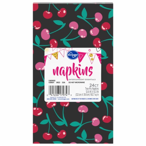 Kroger® Entertainment Essentials Cherries Guest Napkins Perspective: front