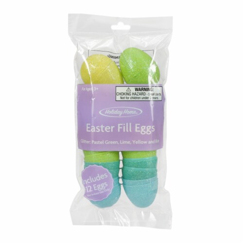 Holiday Home Pastel Glitter Easter Eggs Perspective: front