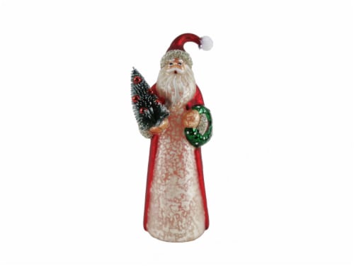 Holiday Home Plastic & Glass Santa Decoration 8 Inch Perspective: front