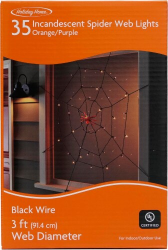 Holiday Home® Orange/Purple Incandescent Spider Web Lights Perspective: front