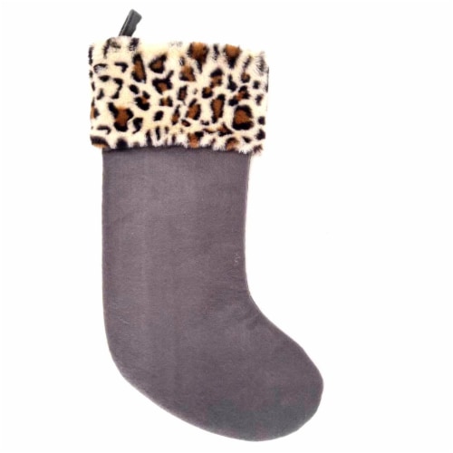 Holiday Home Cheetah Print Stocking Perspective: front