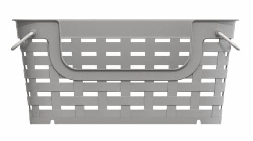 Starplast Gray Small Metal Handle Stacking Basket Perspective: front