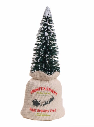 Holiday Home Bottle Brush Tree Decor in Sack Perspective: front