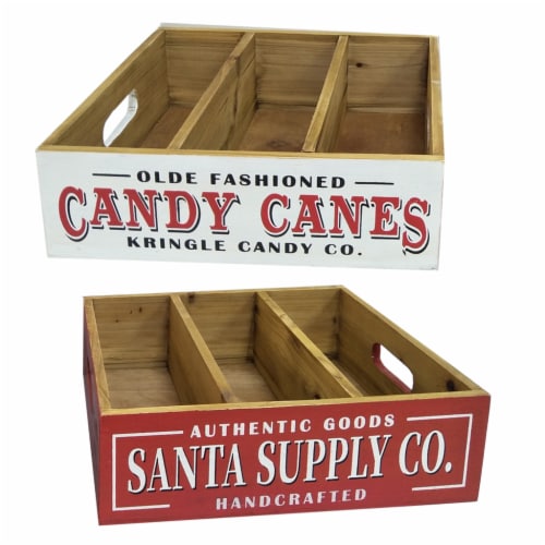 Holiday Home Wood Christmas Crate Assorted, 12 in Kroger