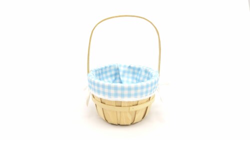 Holiday Home Blue Print Lined Basket Perspective: front