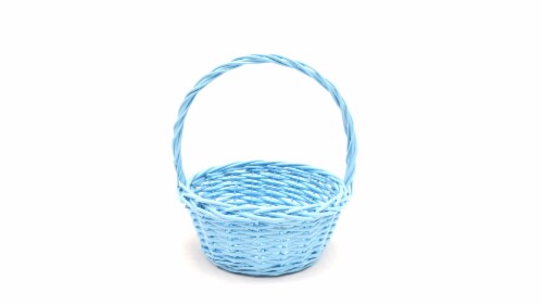 Holiday Home Willow Easter Basket - Pastel Blue Perspective: front