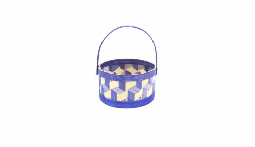 Holiday Home Square Weave Easter Basket - Purple Perspective: front