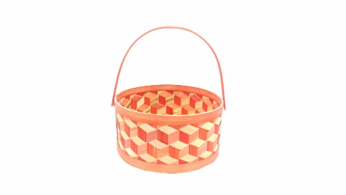 Holiday Home Square Weave Easter Basket - Orange Perspective: front