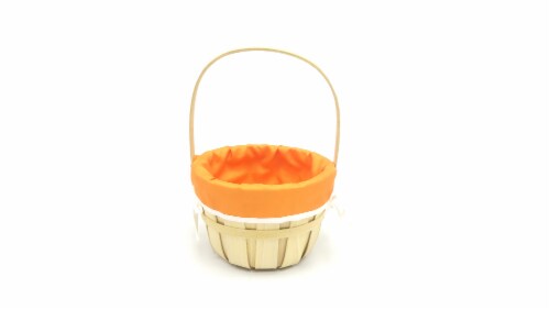 Holiday Home Solid Lined Easter Basket - Bright Orange Perspective: front