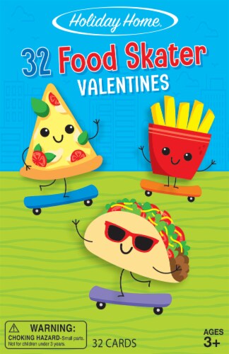 Holiday Home® Food Skater Valentine's Exchange Cards Perspective: front