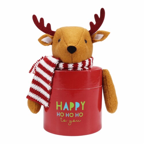 Holiday Home Plush Reindeer Gift Box Perspective: front