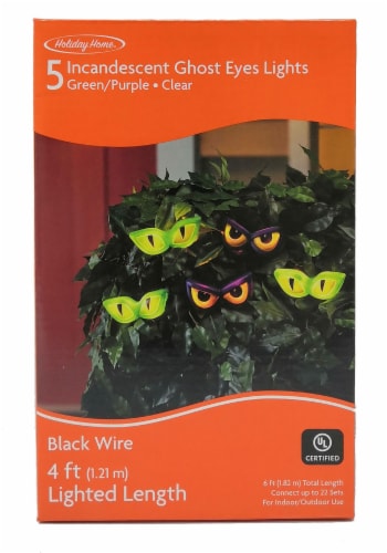 Holiday Home® 5 Incandescent Ghost Eyes Lights - Green/Purple Perspective: front