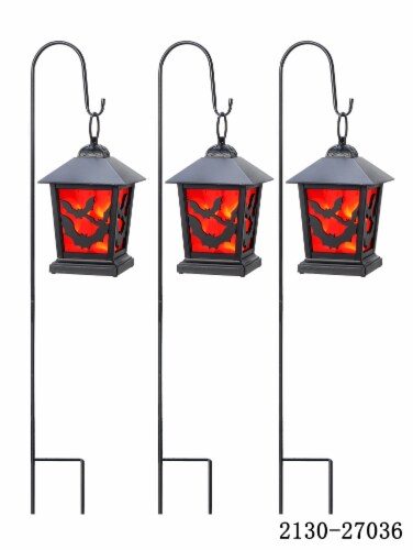 Holiday Home Lantern Pathway Markers with Bat Design Perspective: front