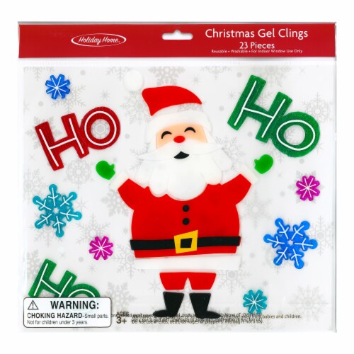 Holiday Home® Christmas Santa Gel Window Clings Perspective: front