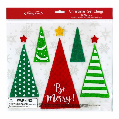 Holiday Home® Christmas Tree Gel Window Clings Perspective: front
