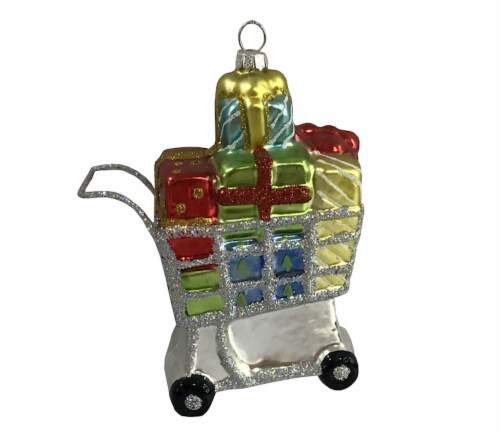 Holiday Home Shopping Cart Christmas Ornament Perspective: front