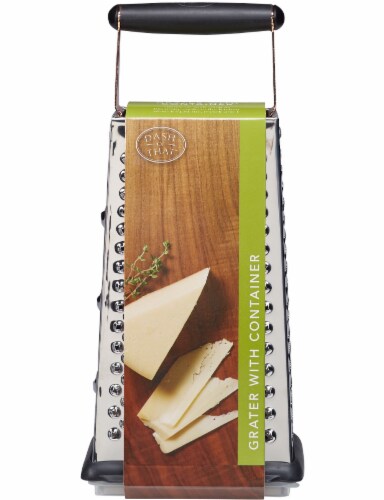 Dash of That™ Stainless Steel Box Grater - Silver/Black Perspective: front