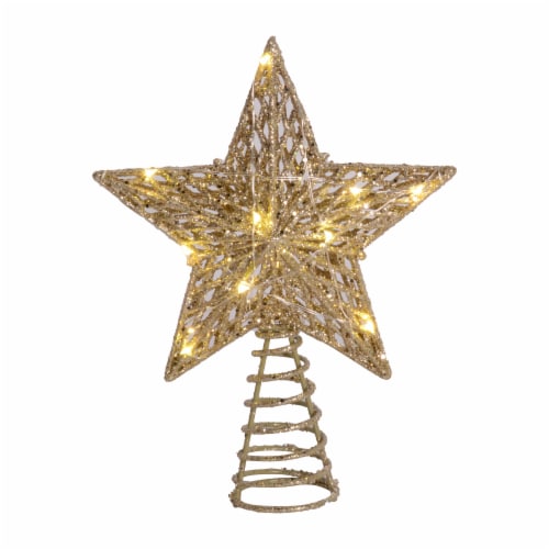 Holiday Home® LED Star Tree Topper - Gold Perspective: front