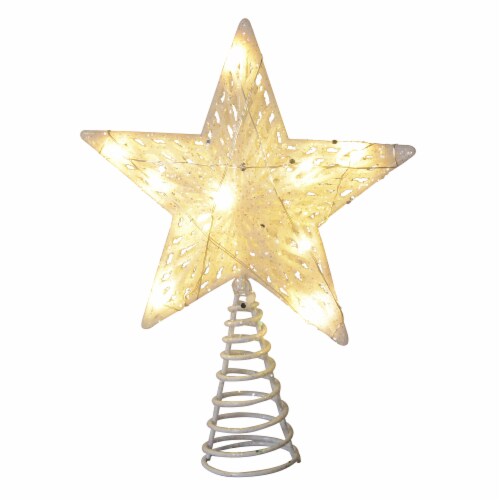 Holiday Home LED Star Tree Topper - White Perspective: front