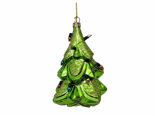 Holiday Home™ Glass Tree Green Perspective: front