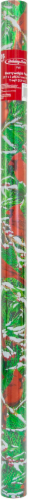 Holiday Home Cardinal on a Snowy Branch Foil Gift Wrapping Paper Perspective: front