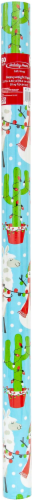 Holiday Home® Winter Llamas Foil Gift Wrapping Paper Perspective: front