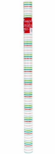 Holiday Home Rickrack Stripe Gift Wrapping Paper Perspective: front