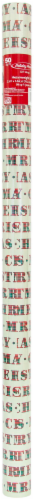Holiday Home® Tartan Merry Christmas Gift Wrapping Paper - Cream/Red/Green Perspective: front