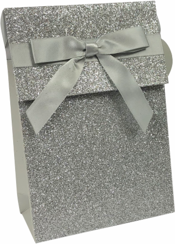 Holiday Home Glitter Gift Card Holder - Silver Perspective: front