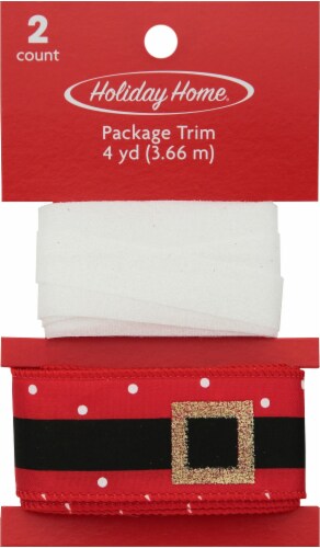 Holiday Home® Package Ribbon Trim Santa Belt - 2 pk Perspective: front