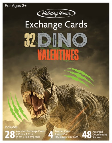 Holiday Home® Dinosaur Valentine's Cards Perspective: front