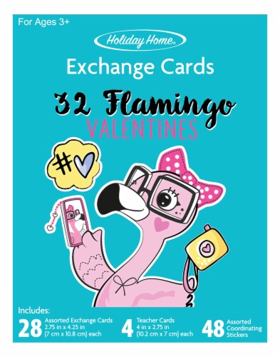 Holiday Home® Flamingo Valentine's Cards Perspective: front
