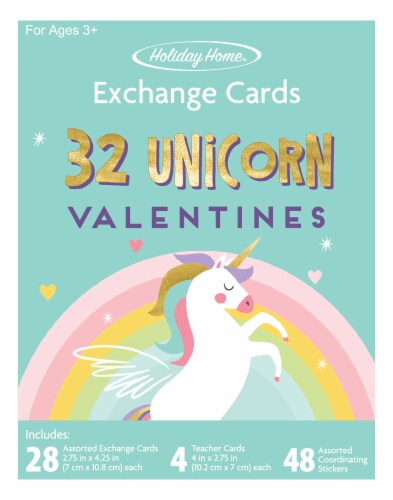 Holiday Home® Unicorn Valentine's Cards Perspective: front