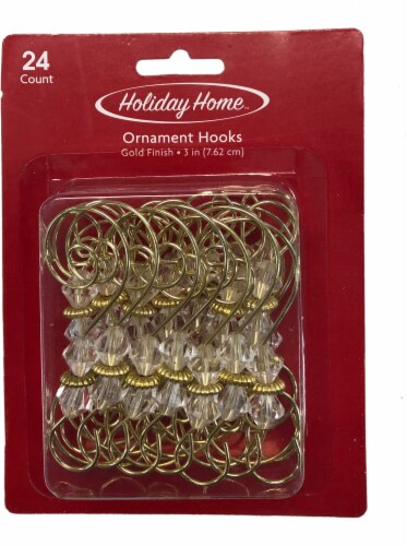Holiday Home™ Ornament Hooks - 24 Pack - Gold Perspective: front
