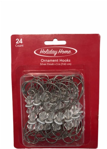 Holiday Home Ornament Hooks - 24 Pack - Silver Perspective: front