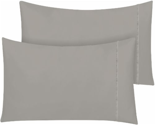 HD Designs 300 Thread Count Pillowcases - 2 Pack - Gray Perspective: front