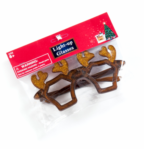 Holiday Home® Light-Up Reindeer Glasses - Brown Perspective: front