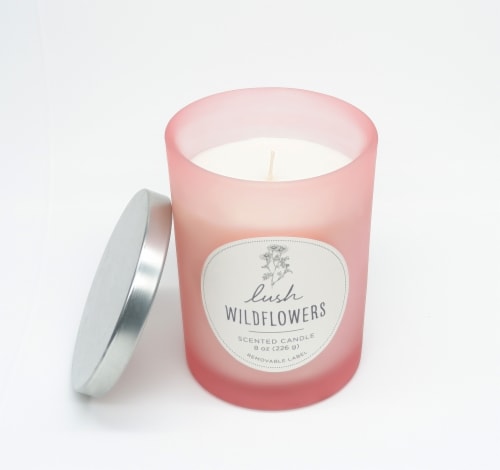 HD Designs Lush Wildflowers Jar Candle Perspective: front