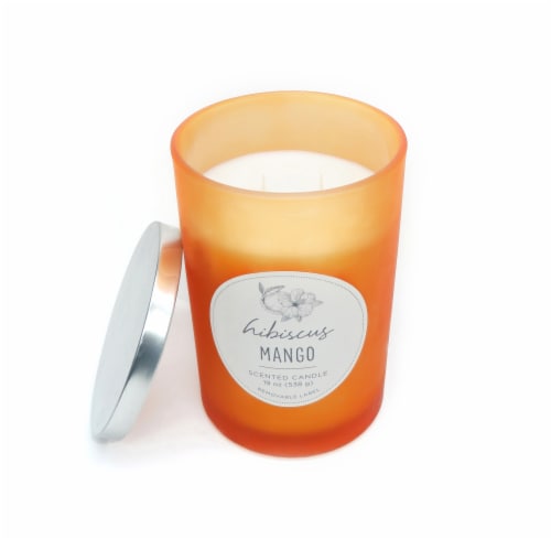 HD Designs Hibiscus Mango Candle Jar Perspective: front
