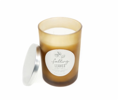 HD Designs Falling Leaves Candle Jar Perspective: front