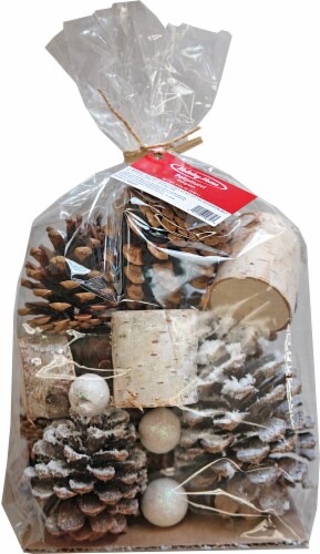 Holiday Home Pinecones and Birch Potpourri - Brown/White Perspective: front