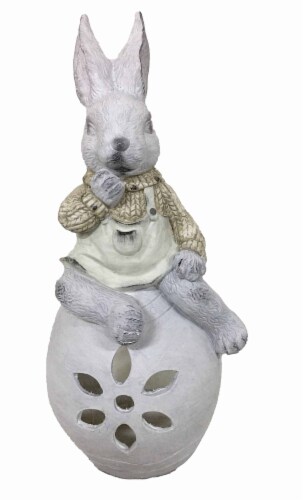 Holiday Home Luminary Rabbit Garden Decor Perspective: front