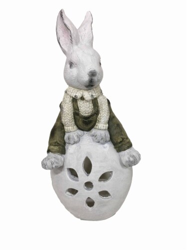 Holiday Home Rabbit Luminary Garden Decor Perspective: front
