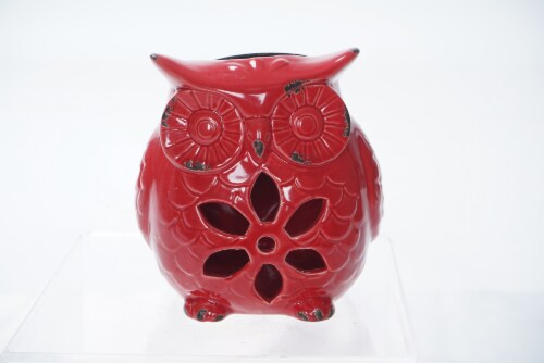 The Joy of Gardening Solar Ceramic Owl Perspective: front