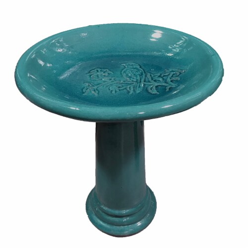 Kroger® Heritage Sparrow Bird Bath - Teal Perspective: front