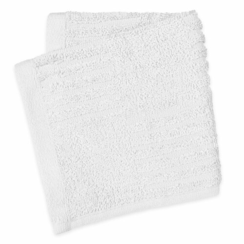 Everyday Living White Texture Washcloth Perspective: front