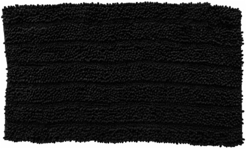 Everyday Living Black Noodle Bath Rug 20x30 Perspective: front